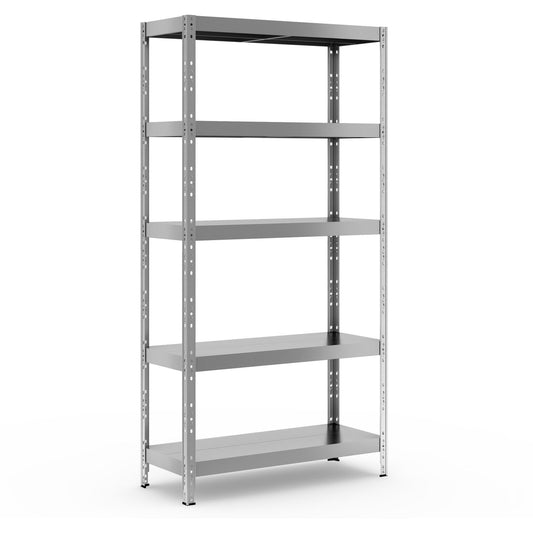 5-tier Metal Adjustable Garage Storage Utility Rack, Silver