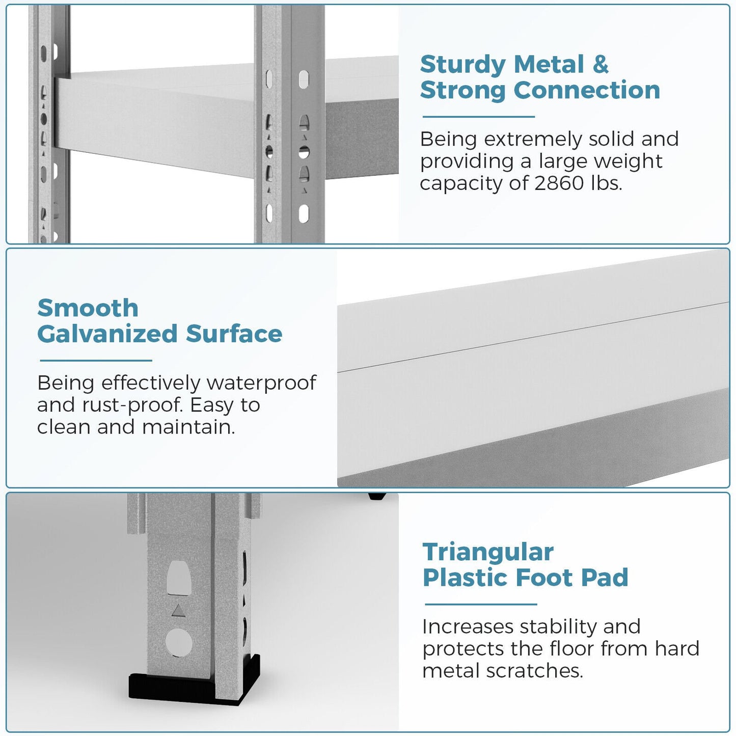 5-tier Metal Adjustable Garage Storage Utility Rack, Silver at Gallery Canada
