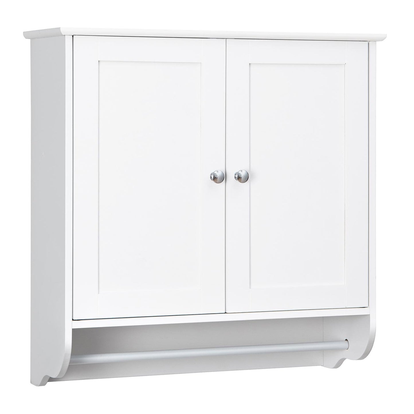 Wall Mounted Bathroom Storage Medicine Cabinet with Towel Bar, White at Gallery Canada