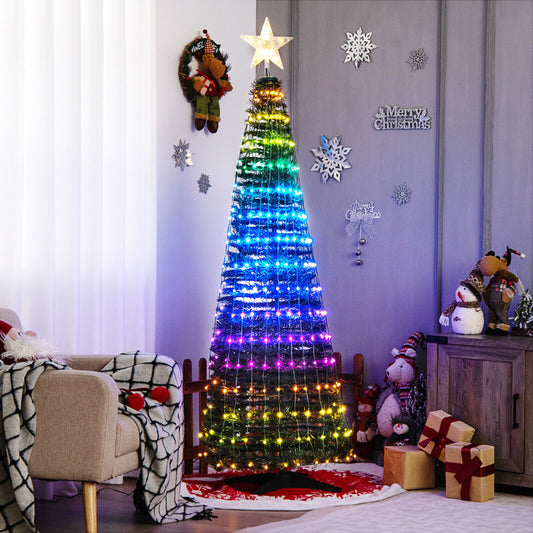 6.2 Feet Pop-up Lighted Christmas Tree with 282 RGB LED Lights, Green Christmas Tree Green at Gallery Canada