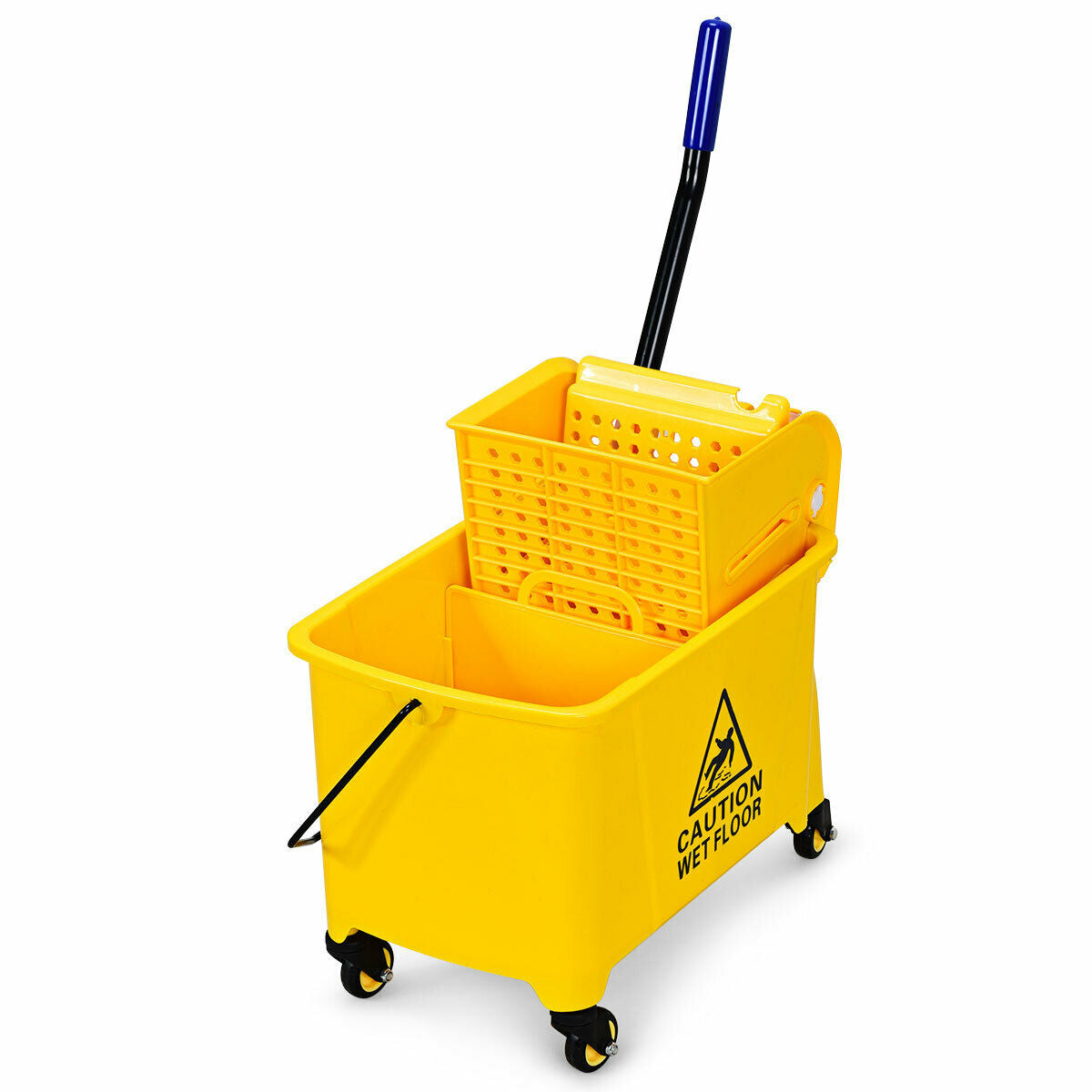 21 Quart Mop Bucket Side Press Wringer on Wheels With Panel - Gallery Canada