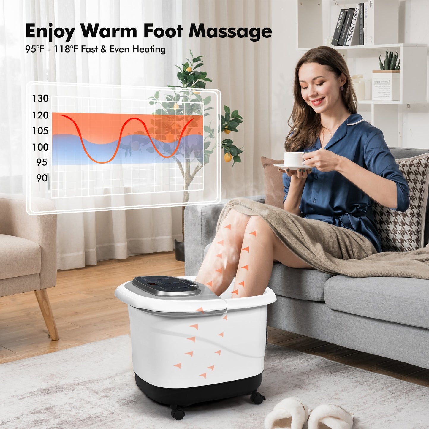 Portable All-In-One Heated Foot Bubble Spa Bath Motorized Massager, Gray at Gallery Canada