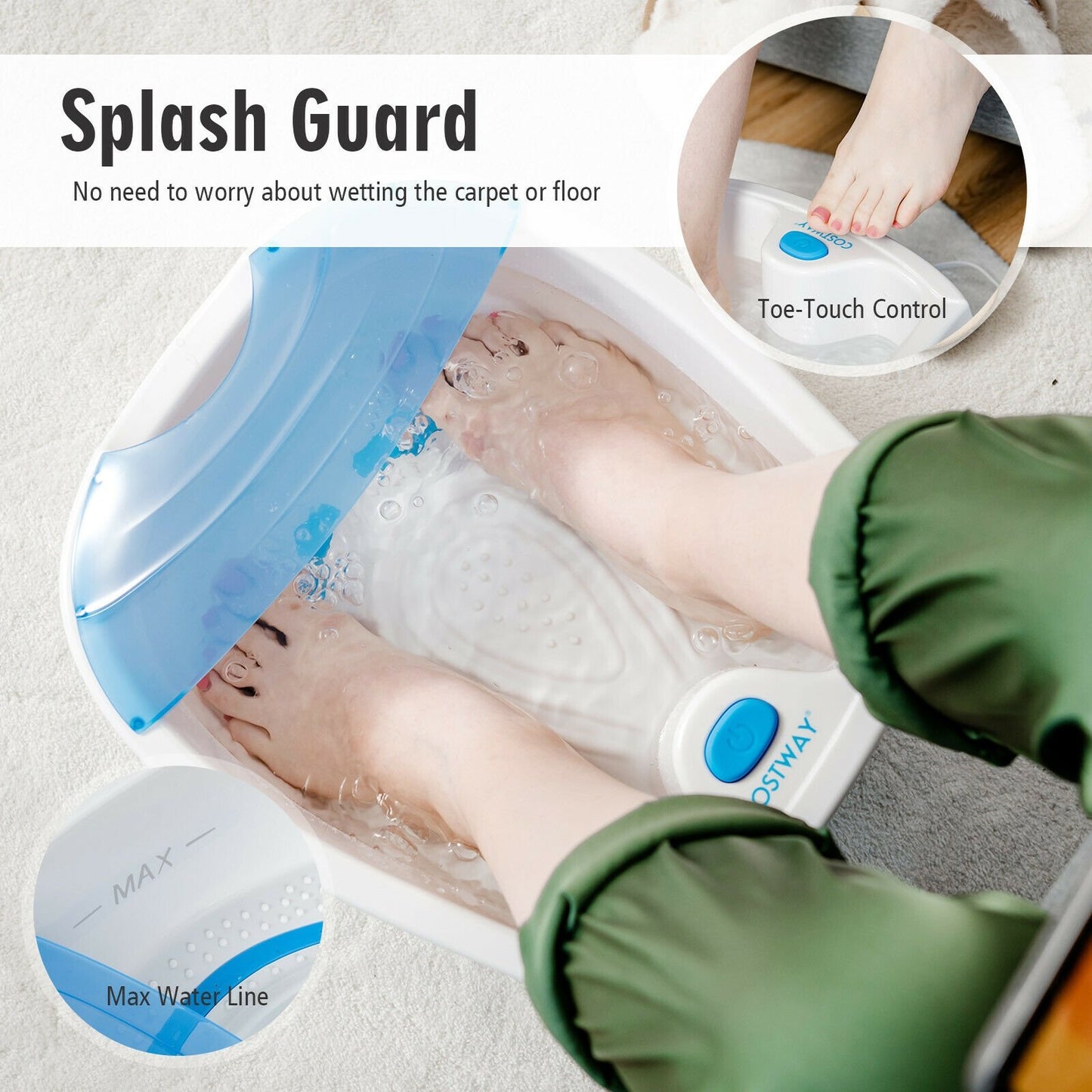 Foot Spa Bath with Bubble Massage, Blue at Gallery Canada