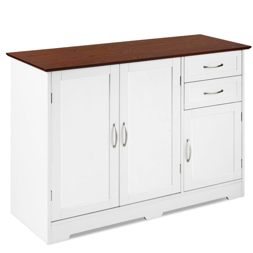 Buffet Storage Cabinet  Kitchen Sideboard with 2 Drawers, White