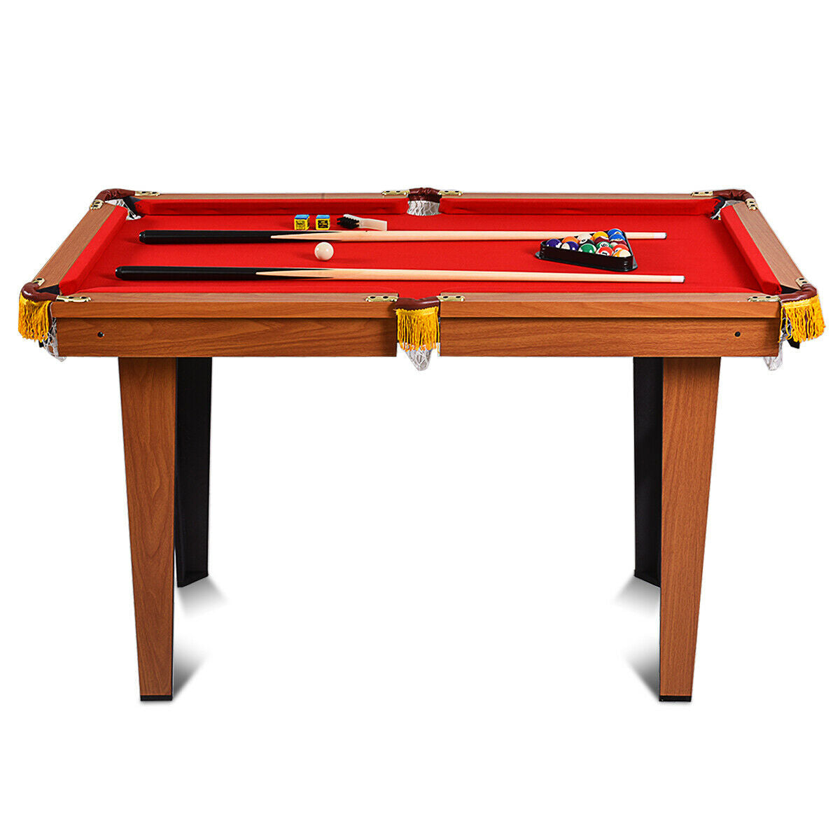 48 Inch Mini Table Top Pool Table Game Billiard Set, Red Game Room at Gallery Canada
