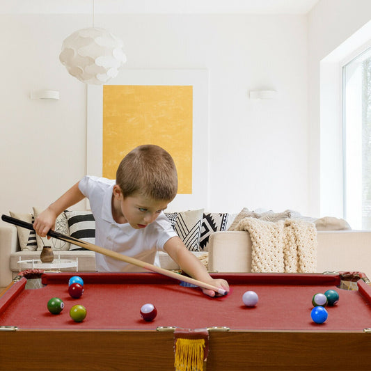 48 Inch Mini Table Top Pool Table, Billiard Set, Red Game Room Red at Gallery Canada