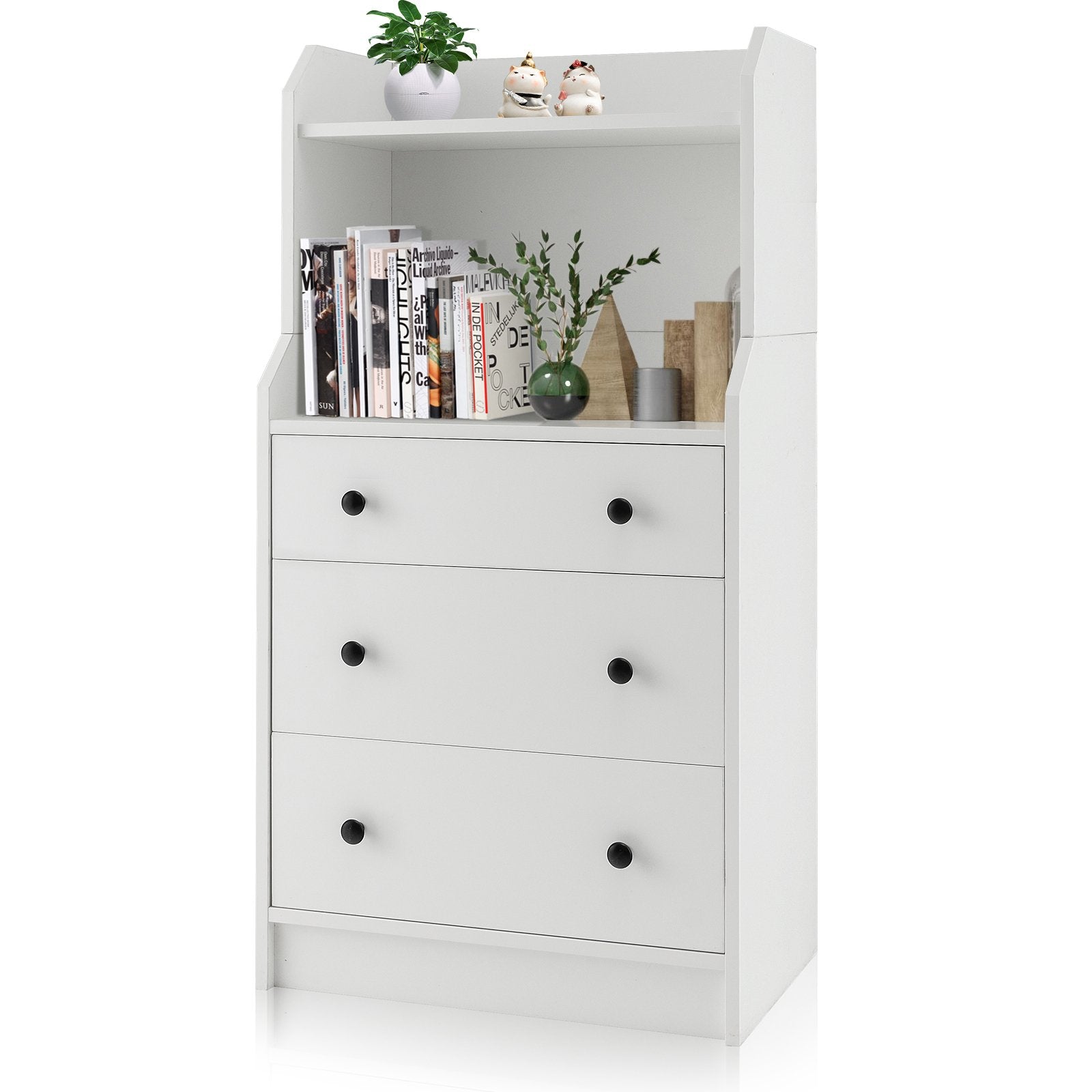Modern Storage Dresser with Anti-toppling Device, White at Gallery Canada