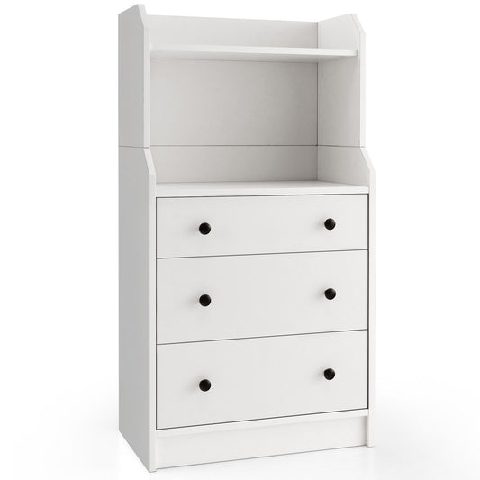 Modern Storage Dresser with Anti-toppling Device, White
