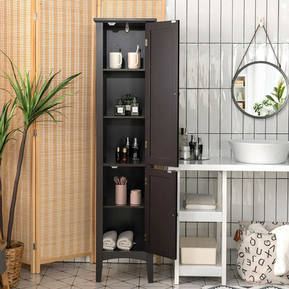 Freestanding Bathroom Storage Cabinet for Kitchen and Living Room, Brown at Gallery Canada