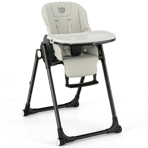 4-in-1 Baby High Chair with 6 Adjustable Heights, Gray