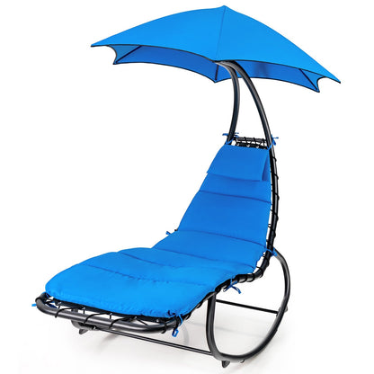Hammock Chair with Shade Canopy and Built-in Pillow, Navy at Gallery Canada