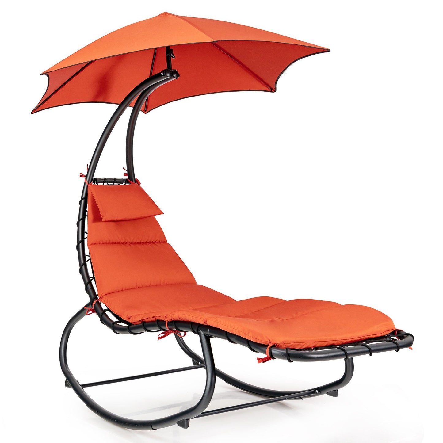 Hammock Chair with Shade Canopy and Built-in Pillow, Orange at Gallery Canada