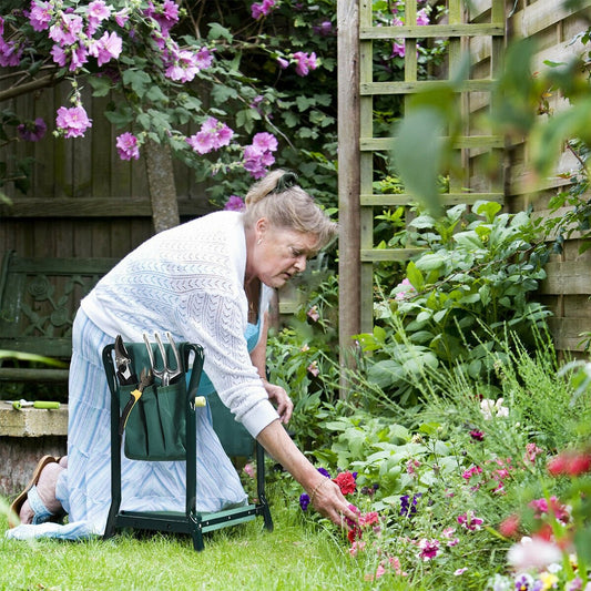 Folding Garden Kneeler and Seat Bench, Green Garden Tools Green at Gallery Canada