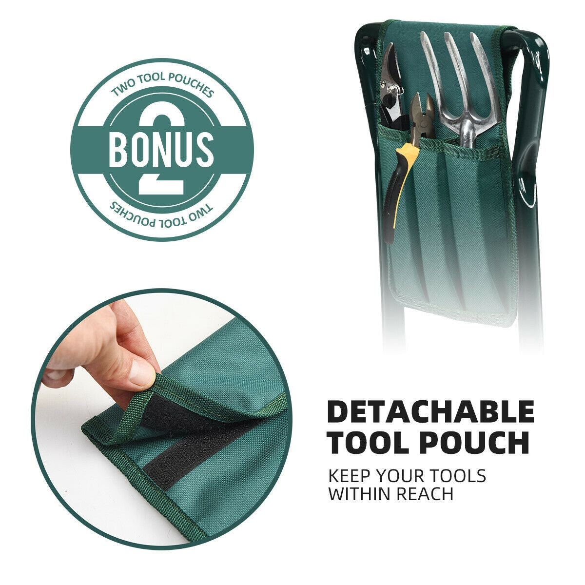 Folding Garden Kneeler Seat Bench, Green