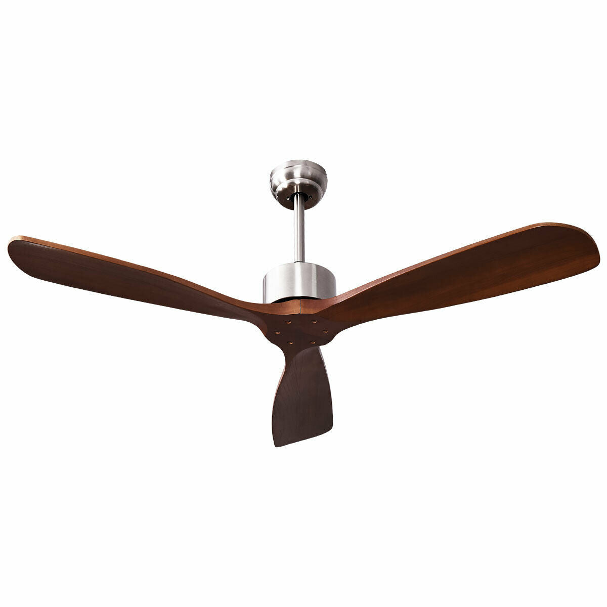 52 Inch Ceiling Fan, Brushed Nickel Finish, Remote Control
