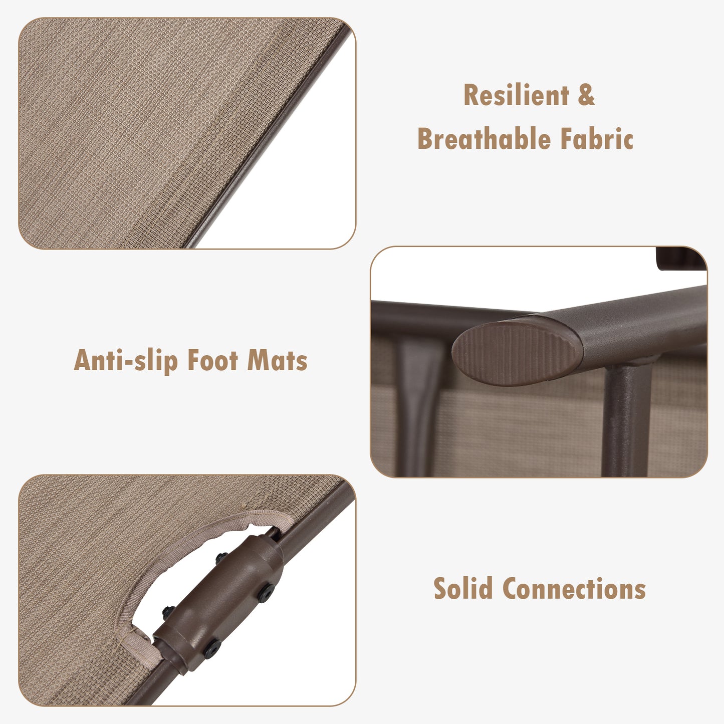 Foldable Chaise Lounge Chair With Backrest And Footrest, Brown Outdoor Chaise Lounges at Gallery Canada