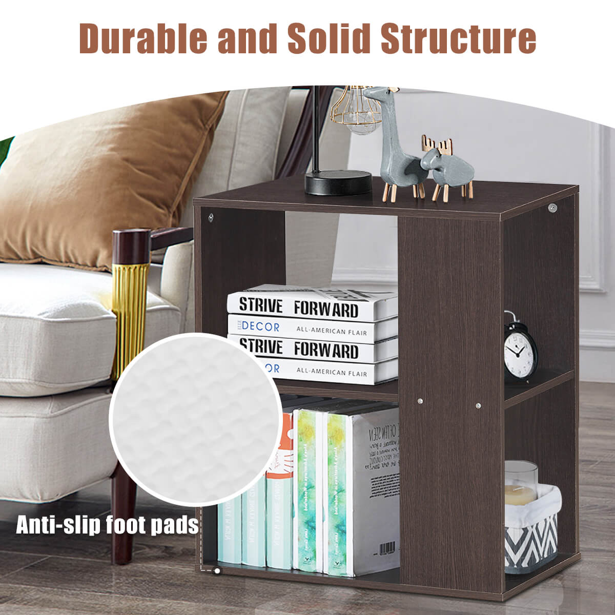 3-Tier Side Table With Storage Shelves, Brown End & Side Tables at Gallery Canada