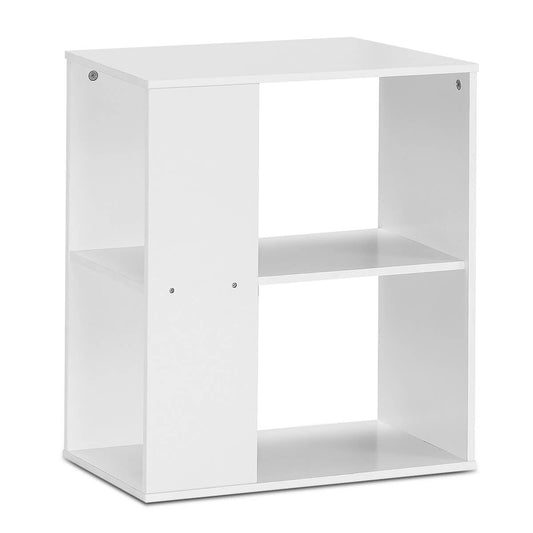 3-Tier Side End Table with Storage Shelves , White