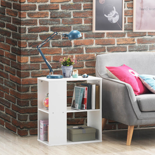 3-Tier Side End Table, Storage Shelves, White End & Side Tables White at Gallery Canada