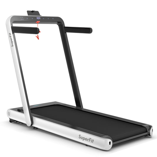 4.75HP 2 In 1 Folding Treadmill, Remote APP Control, White Treadmills White at Gallery Canada