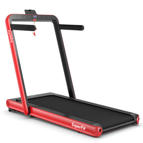 4.75HP 2 In 1 Folding Treadmill with Remote APP Control, Red
