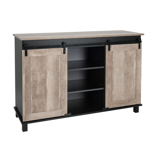 Kitchen Buffet Sideboard with 2 Sliding Barn Doors for Dining Living Room, Natural at Gallery Canada