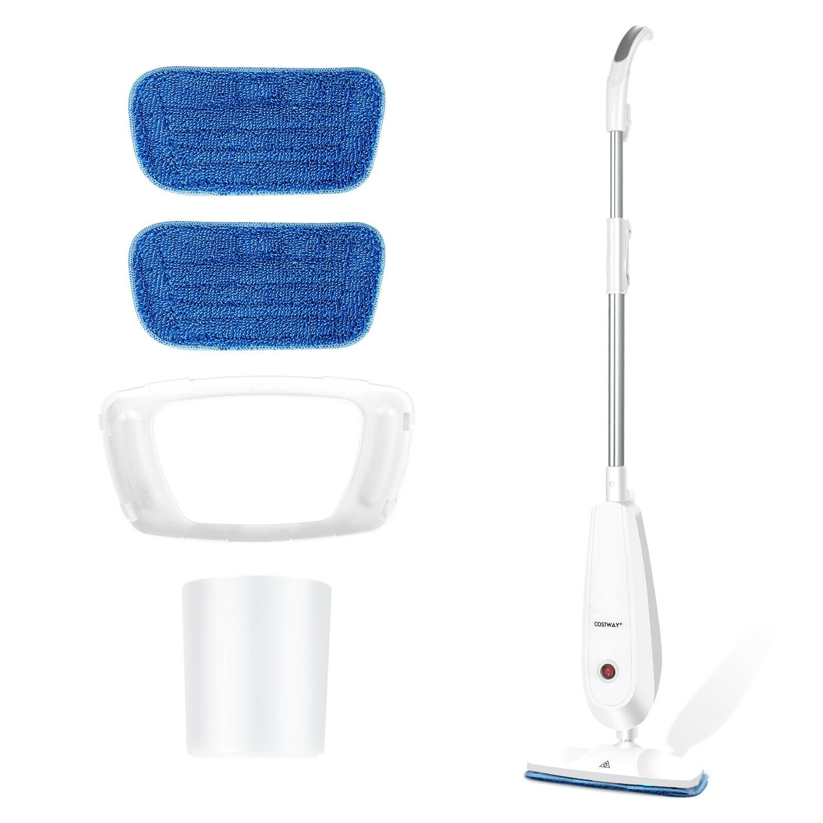 1100 W Electric Steam Mop with Water Tank for Carpet, White at Gallery Canada