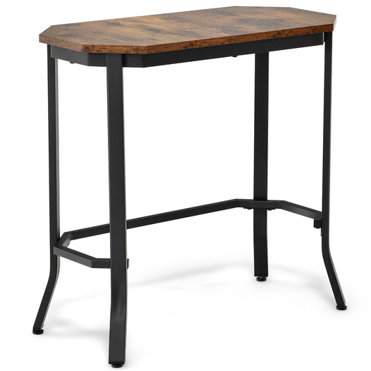 Narrow End Side Sofa Table with Rustic Tabletop, Rustic Brown at Gallery Canada