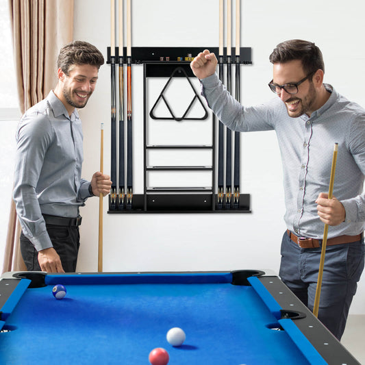 Wall Mounted Billiards Pool Cue Rack, Black Game Room Black at Gallery Canada