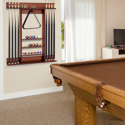 Wall-mounted Billiards Pool Cue Rack Only, Brown at Gallery Canada
