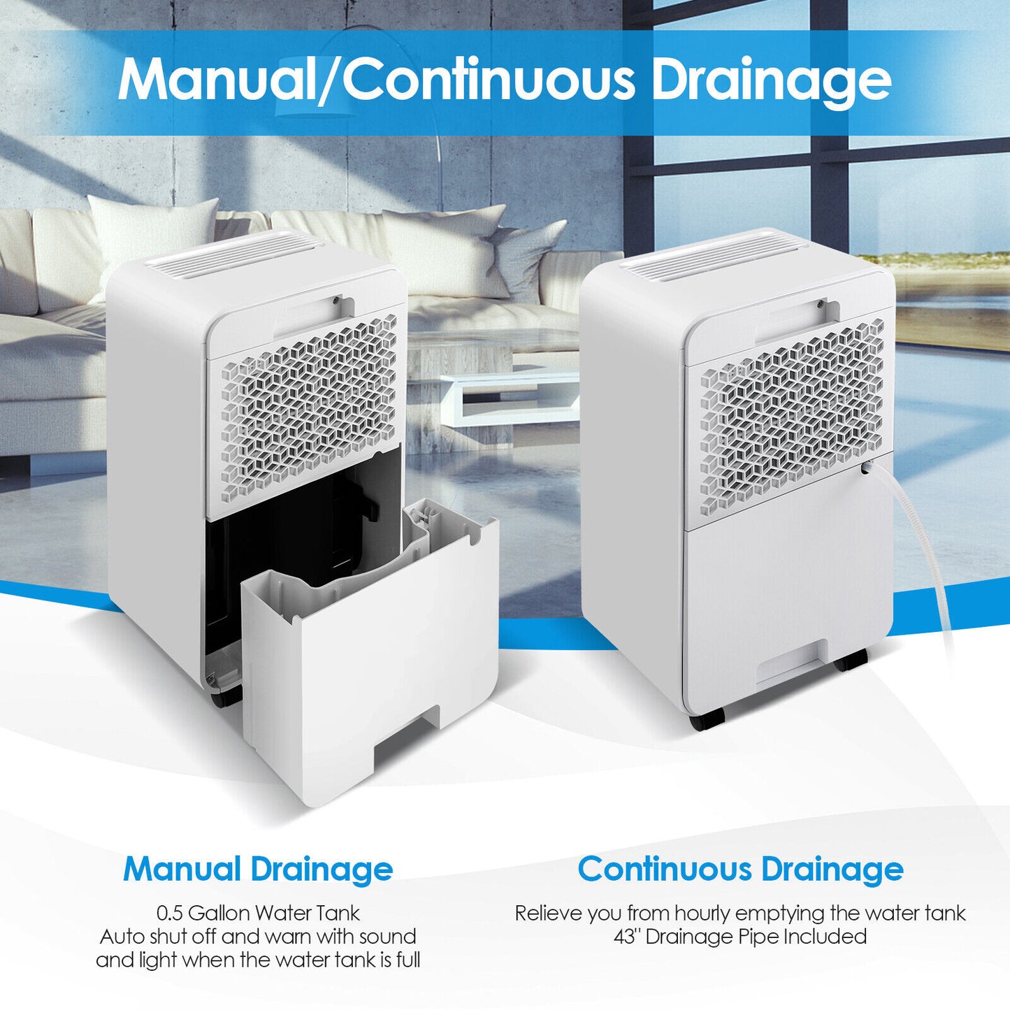 32 Pints 2000 Sq. Ft Dehumidifier, Digital Display, White Dehumidifiers at Gallery Canada