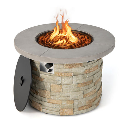 36 Inch Propane Gas Fire Pit Table with Lava Rock and PVC cover, Gray at Gallery Canada