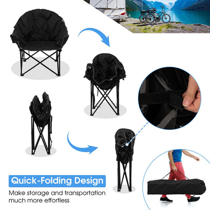 Folding Camping Moon Padded Chair with Carrying Bag, Black at Gallery Canada