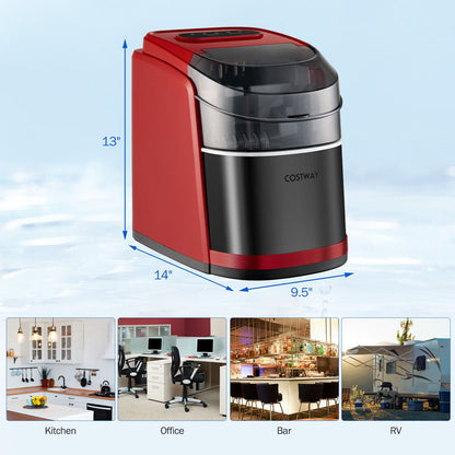 Countertop Ice Maker 26.5lbs/Day with Self-Cleaning Function and Flip Lid, Red at Gallery Canada