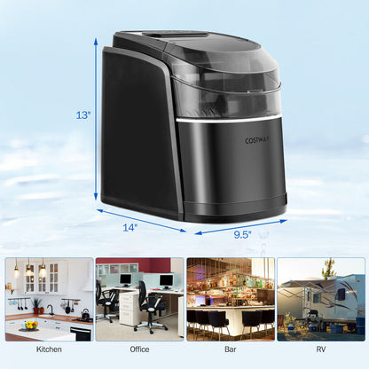 Countertop Ice Maker 26.5lbs/Day with Self-Cleaning Function and Flip Lid, Black