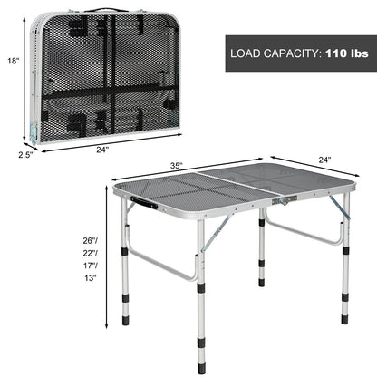 Folding Grill Table for Camping Lightweight Aluminum Metal Grill Stand Table, Silver at Gallery Canada