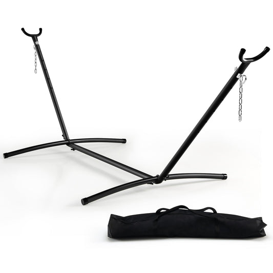 2-Person Hammock Stand with Carrying Bag for Yard, Black