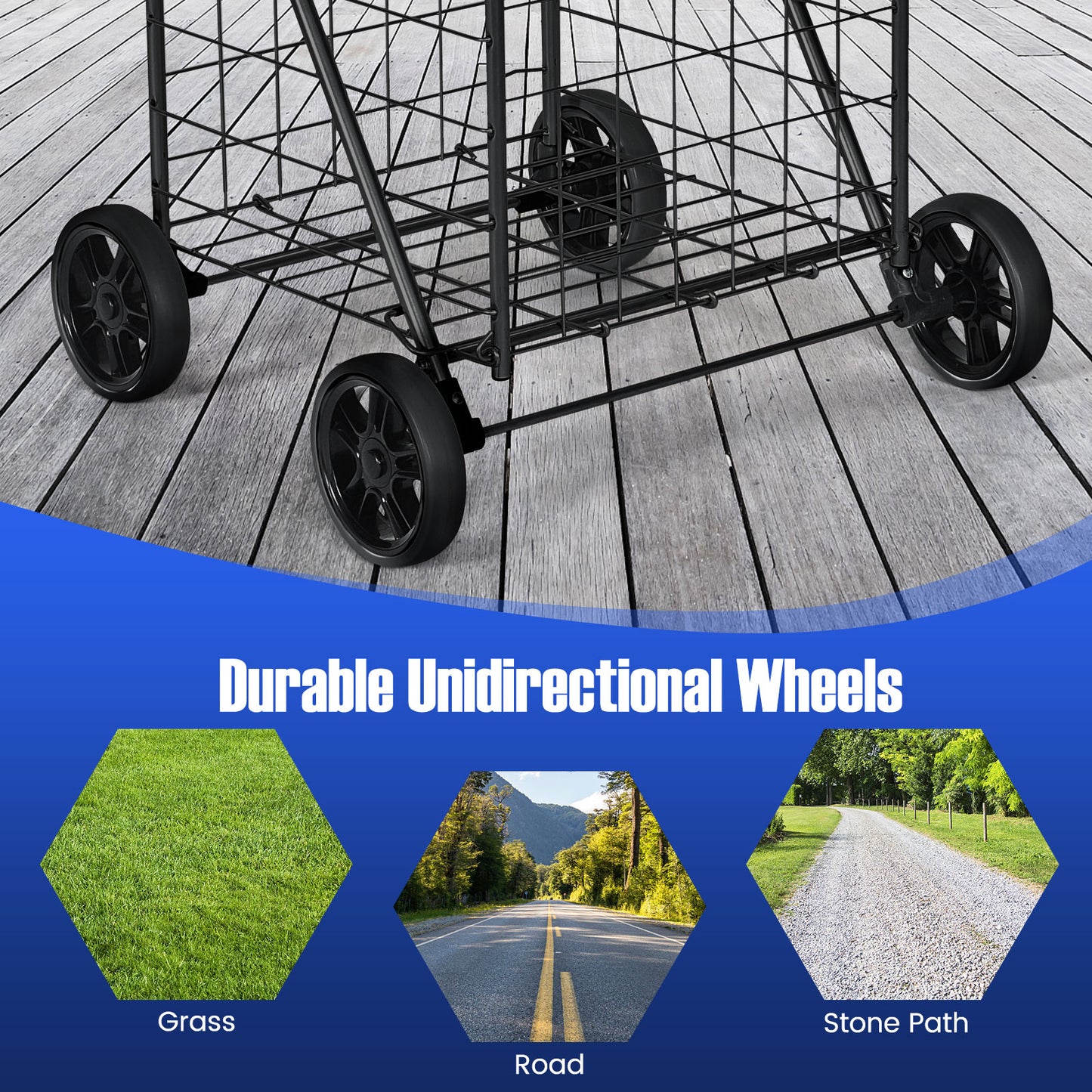 Portable Folding Shopping Cart, Black Kitchen Tools at Gallery Canada