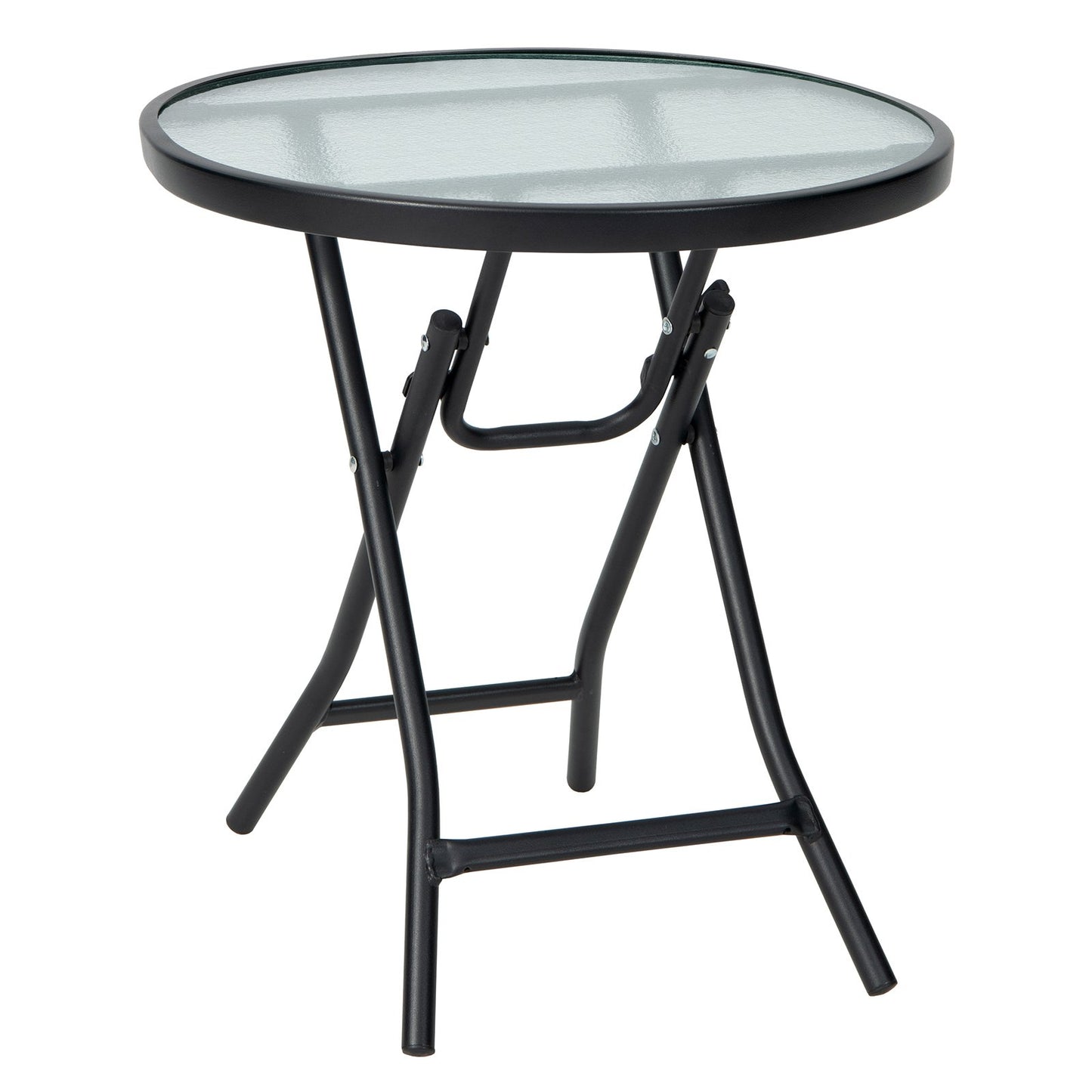 Patio Side Table with Tempered Glass Tabletop, Black at Gallery Canada