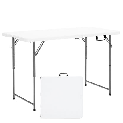 3-Level Height Adjustable Folding Table, White