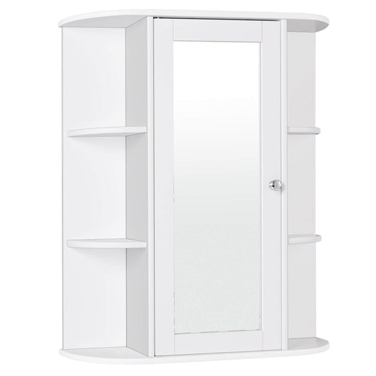 Bathroom Cabinet Single Door Shelves Wall Mount Cabinet, White