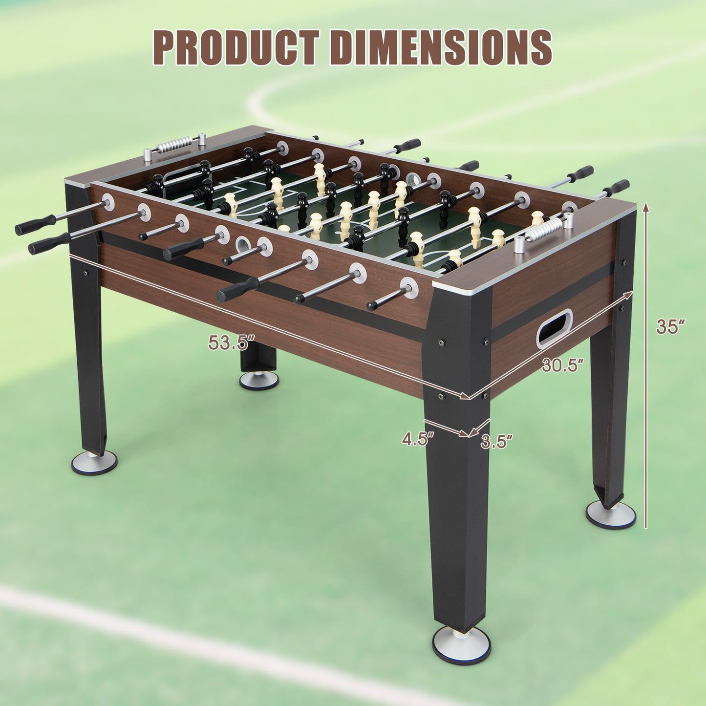 54 Inch Indoor Competition Game Soccer Table, Black