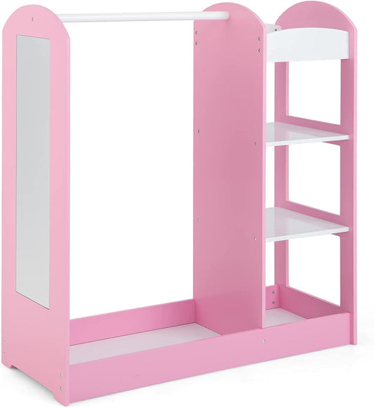 Kids Dress Up Storage with Mirror, Pink