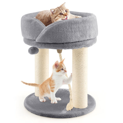 Cat Climbing Tree with Plush Perchs and Scratching Post, Gray