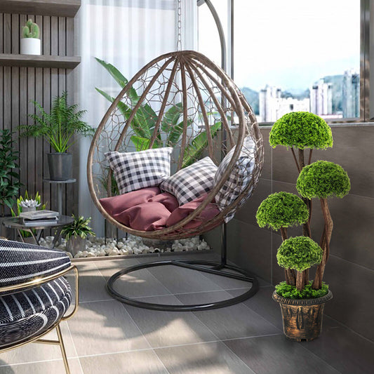 3 Feet Artificial Cedar Topiary Tree, Rattan Trunk, Green Faux Plants Green at Gallery Canada
