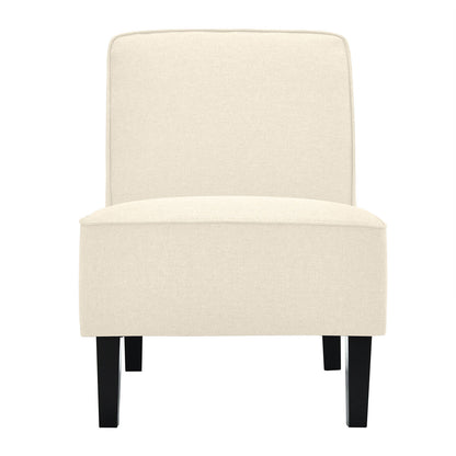 Modern Armless Accent Chair with Rubber Wood Legs, Beige at Gallery Canada