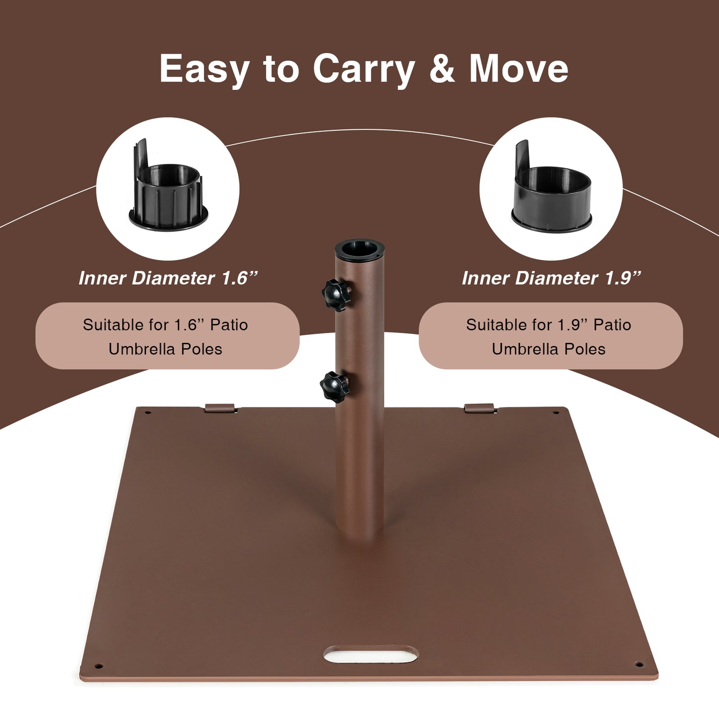 50 LBS Weighted 24 Inch Square Patio Umbrella Base, Brown Outdoor Umbrella Bases at Gallery Canada