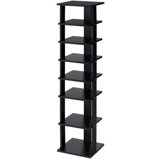 7-Tier Shoe Rack Practical Free Standing Shelves Storage Shelves, Black