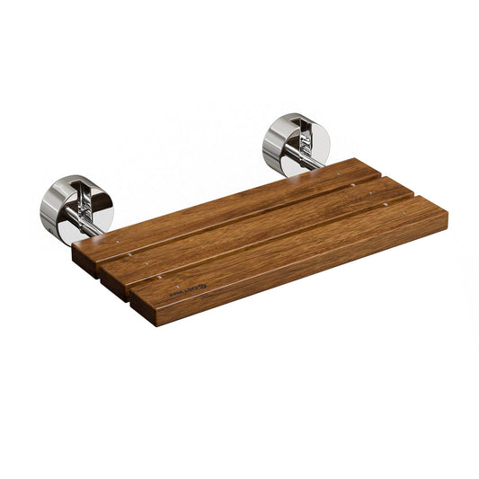 20 Inch Wall Mounted Teak Wood Folding Shower Bath Seat - Gallery Canada