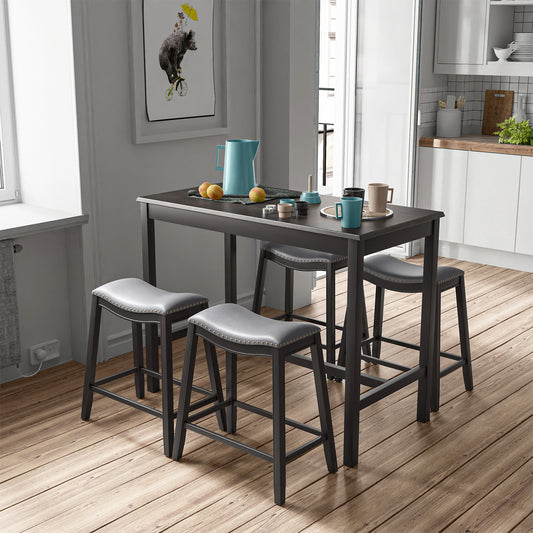 5-Piece Dining Set with 4 Upholstered Stools, Black Dining Room Sets Black at Gallery Canada